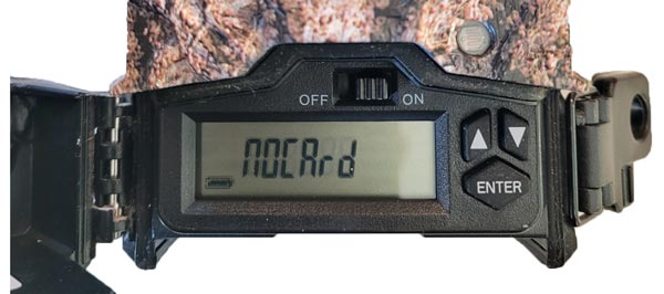 No Card Message on Stealth Cam Trail Camera