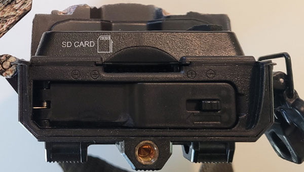 Stealth Cam SD card slot.