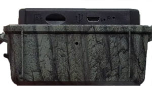 Trail camera with microSD card slot.