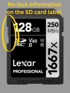 Lexar Professional 128GB SD card label
