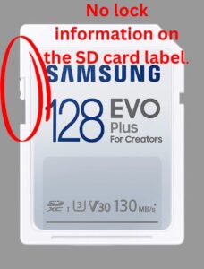 Samsung EVO Plus 128GB SD card label