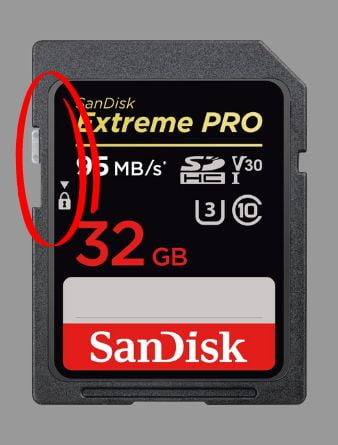 SanDisk Extreme PRO 32GB SD card lock