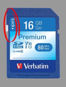 Verbatim Premium 16GB SD card lock