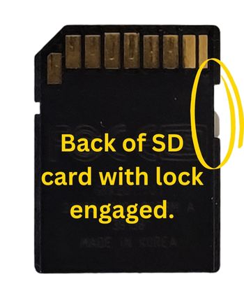 Back of locked SD card.